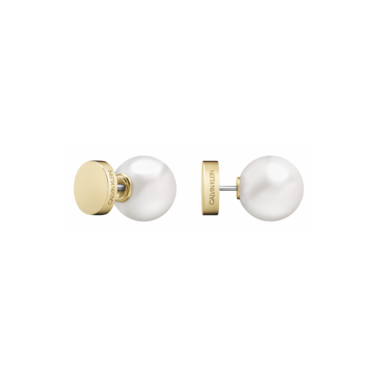 Calvin Klein Stainless Steel Bubbly Stud Earrings With White Pearl - FJ ...