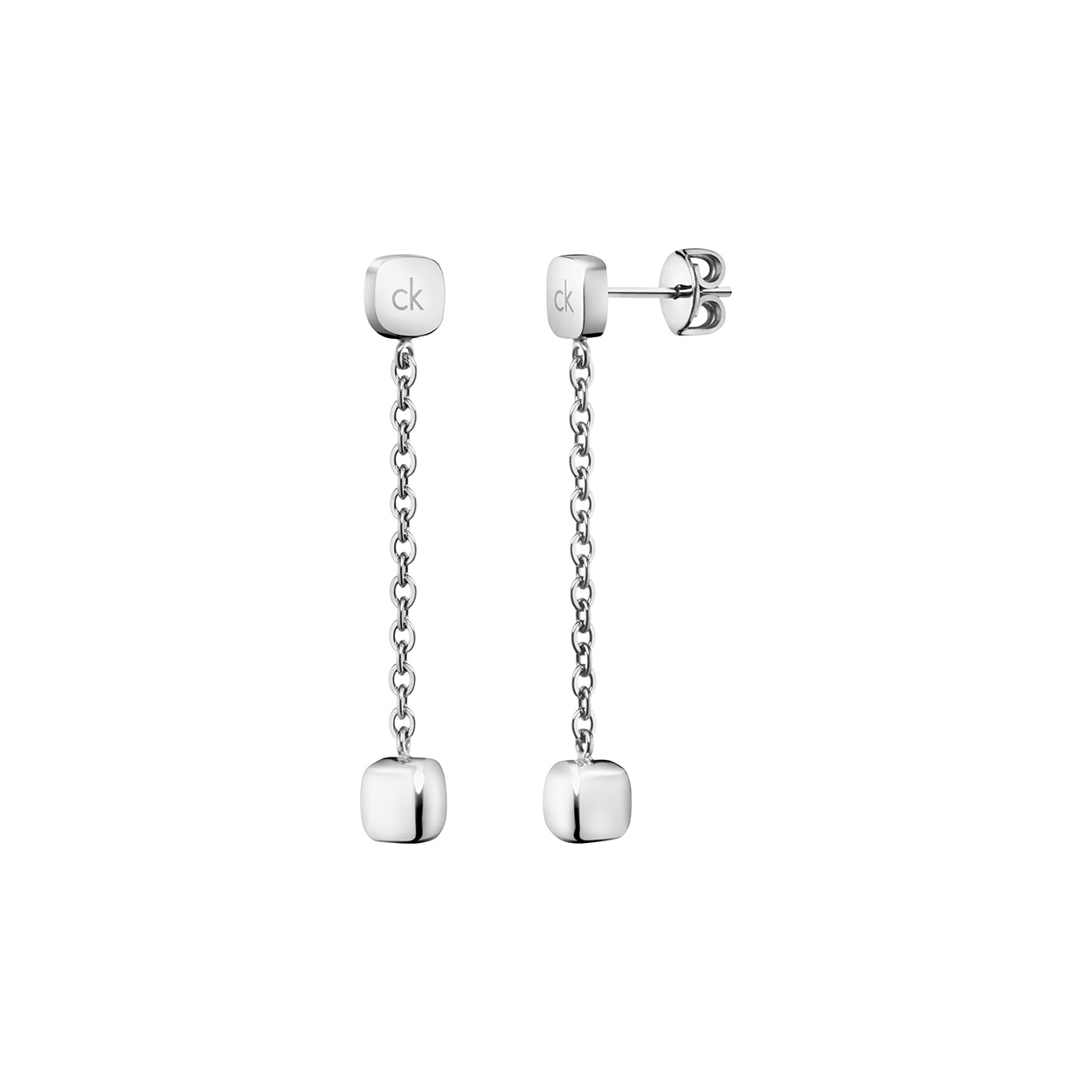 Calvin Klein - Stainless Steel Side Drop Earrings - FJ Zelley