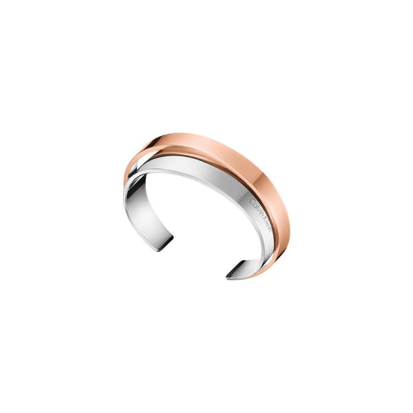 Calvin Klein -  Two-tone Stainless Steel and Rose Plate Unite Bangle  Measurement: Size XS: 54 mm Size S: 58 mm Size M: 62 mm