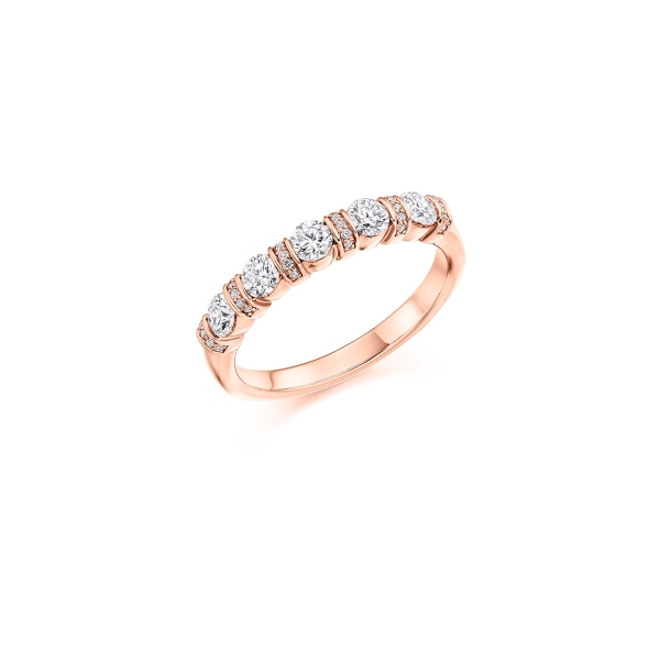 Brilliant cut diamond, bar and grain set eternity ring 0.60ct - Image 3