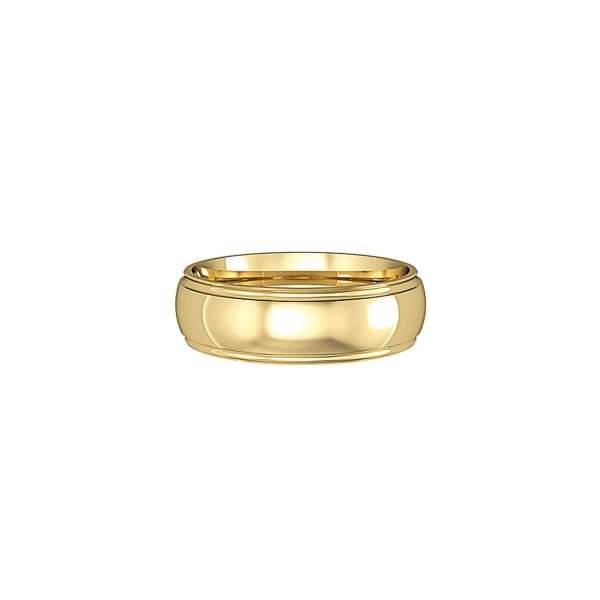 Court Shaped Wedding Band With Track Edge Design 4