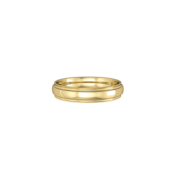 Court Shaped Wedding Band With Track Edge Design 4