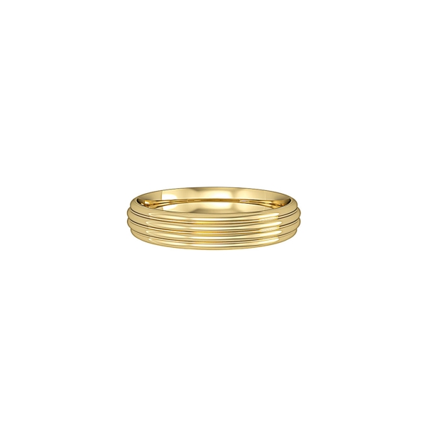 Court Shaped Wedding Band With Ribbed Design 4