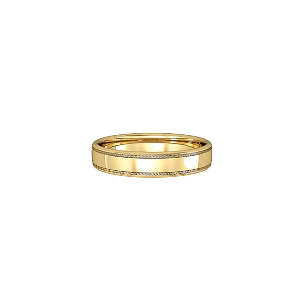 Bombe Court Wedding Band With Lattice Edge Design 4