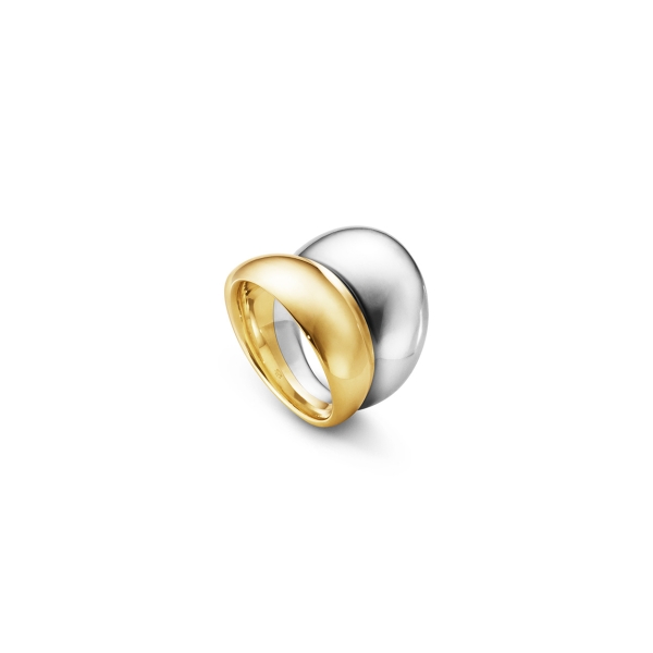 Georg Jensen Curve Ring Silver & 18ct Yellow Gold