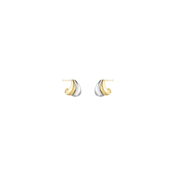Georg Jensen Curve Earrings Silver & 18ct Yellow Gold