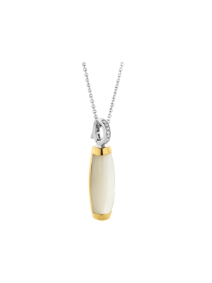 Ti Sento Milano Silver & Yellow Gold Plated Pendant Set With Mother of Pearl