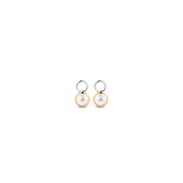 Ti Sento Milano Silver & Yellow Gold Plated Mother of Pearl Earring Droppers