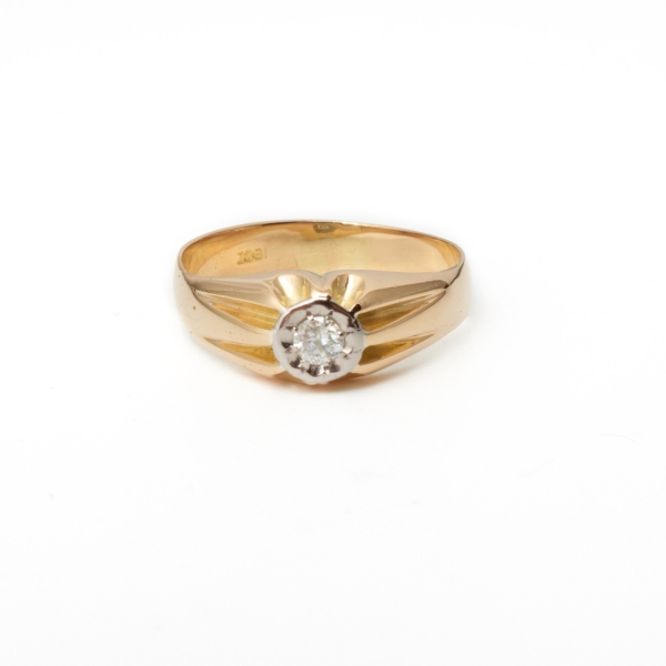 Pre Owned 18ct Yellow Gold Gypsy Ring