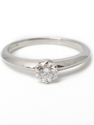 Platinum Single stone diamond ring