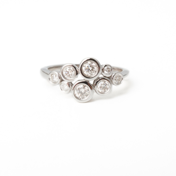 18ct White Gold Bubble Ring