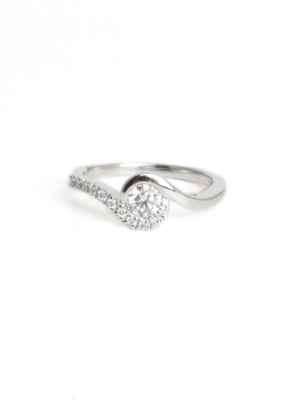 Platinum Snowdrop Arc Trilogy Diamond Ring