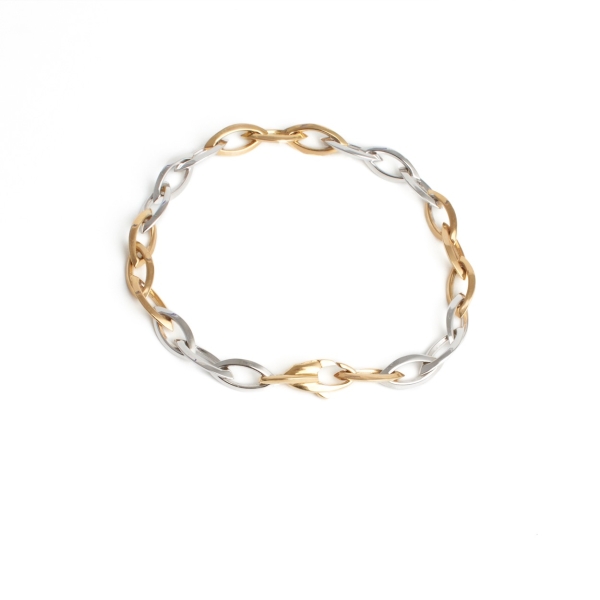 9ct y/w marquise shape link bracelet