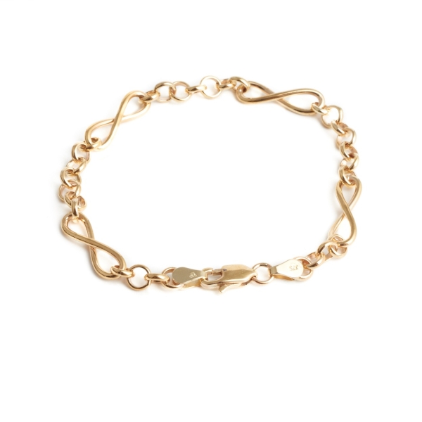 9ct Yellow Gold Infinity Bracelet