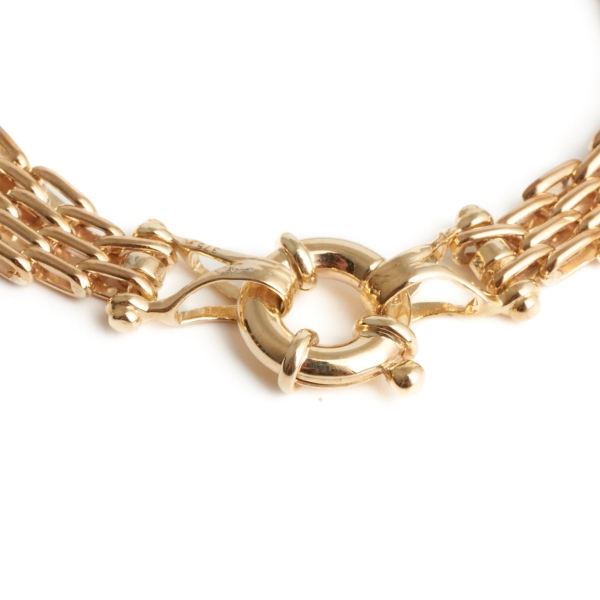 9ct Yellow Gold Brick Link Bracelet - Image 3