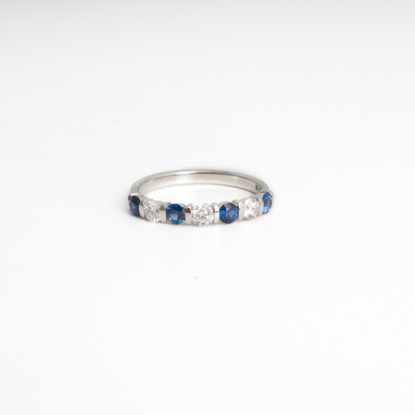 18ct White Gold Sapphire & Diamond Eternity Ring