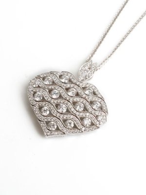 18ct White Gold Diamond Set Heart Pendant
