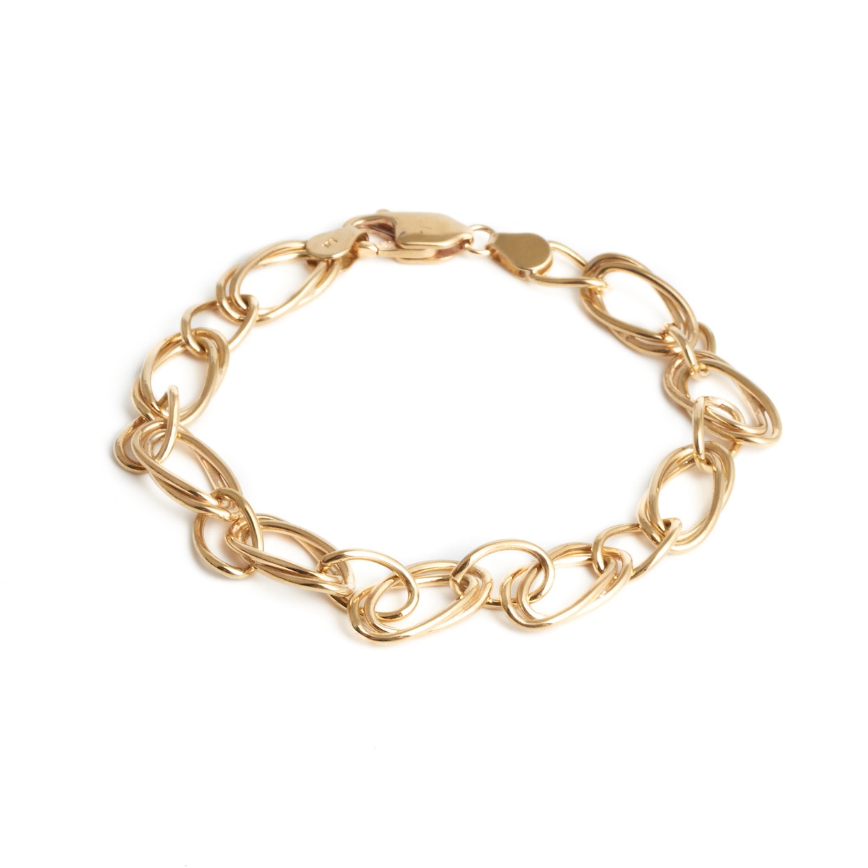 9ct Yellow Gold Double Linked Bracelet - FJ Zelley