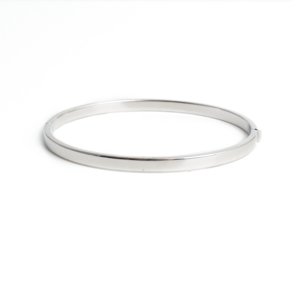 9ct White Gold Hinged Bangle