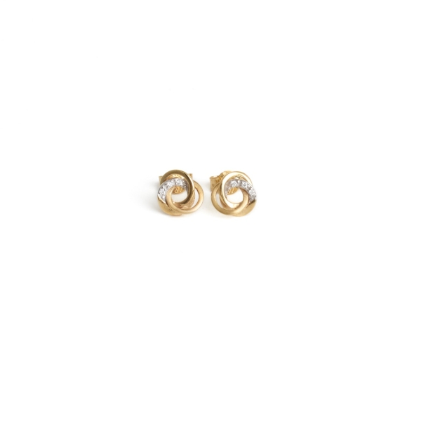 9ct Yellow Gold Diamond Set Stud Earrings