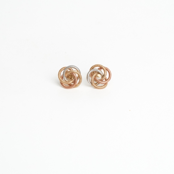 9ct Tri Colour Knot Earrings