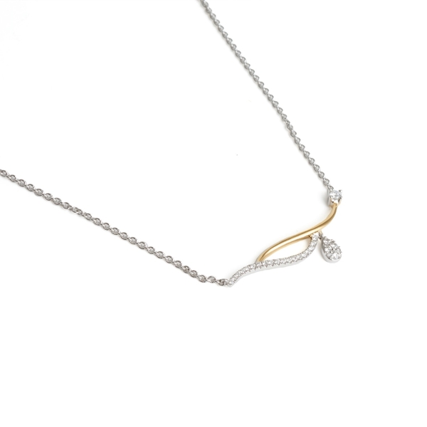 18ct White & Yellow Gold Diamond Set Pendant