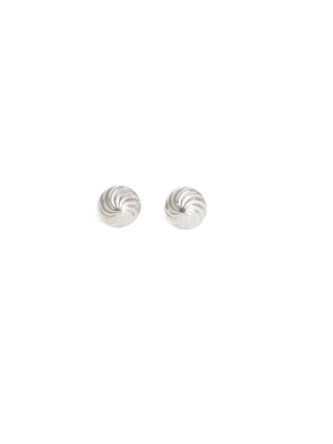 9ct White Gold Dome Stud Earrings