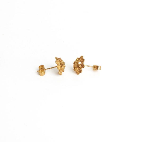 9ct Yellow Gold Flower Stud Earrings - Image 3