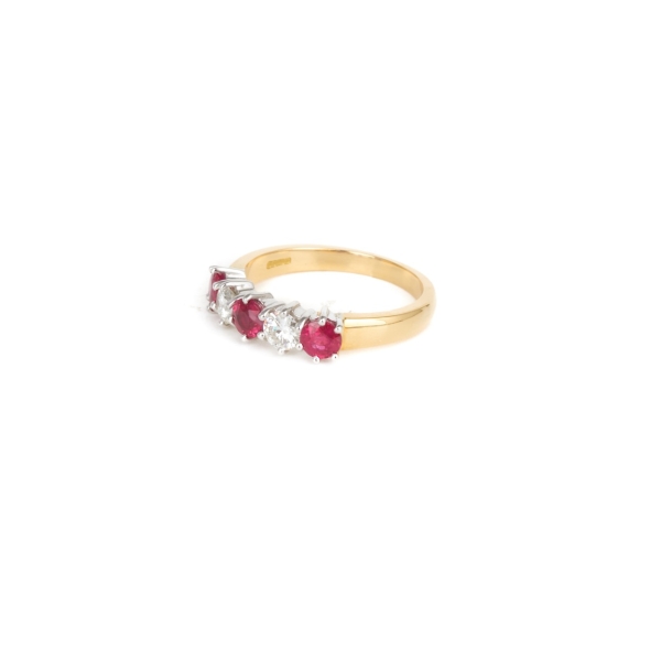 18ct Yellow Gold Ruby & Diamond Eternity Ring - Image 2