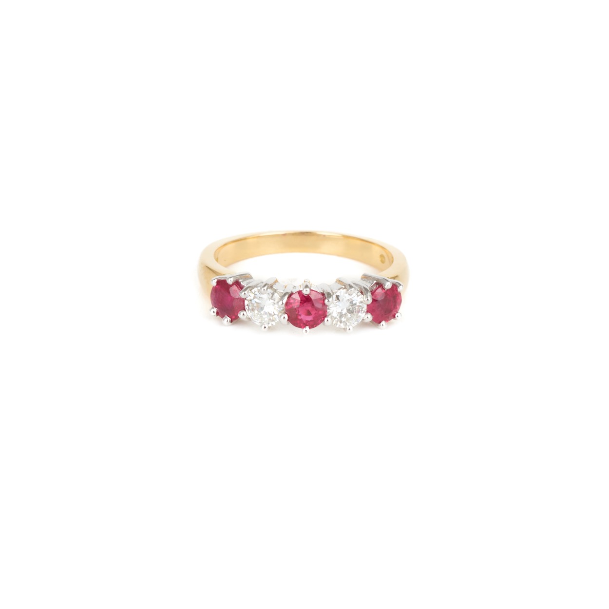 18ct Yellow Gold Ruby & Diamond Eternity Ring - FJ Zelley