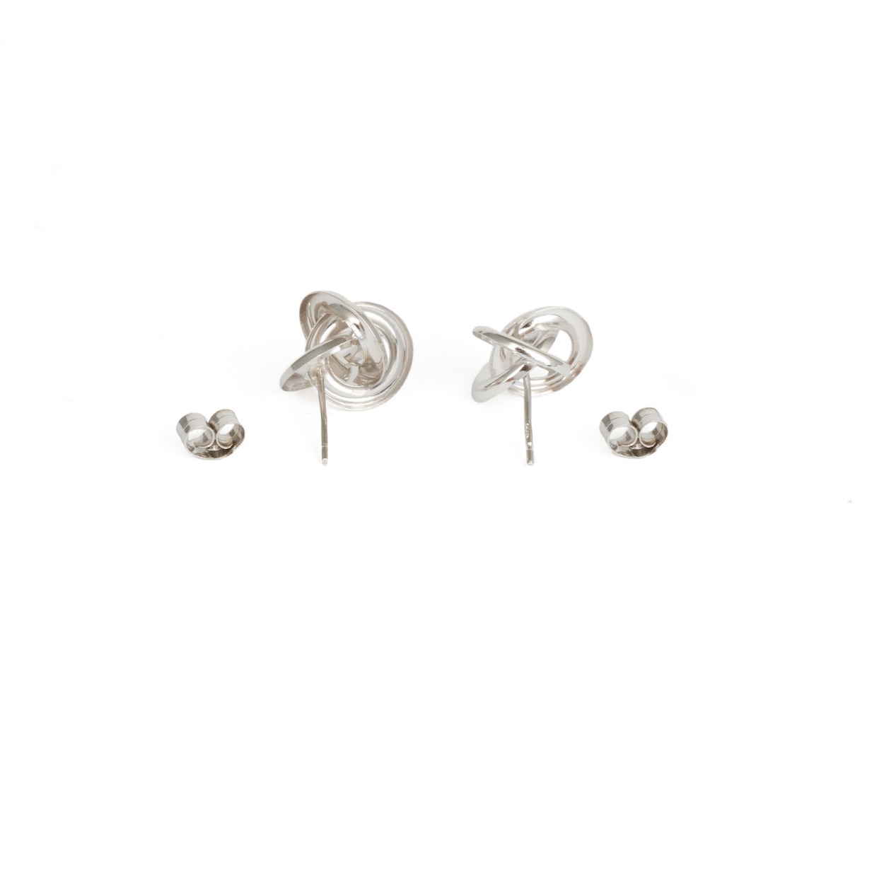 9ct White Gold Knot Earrings - FJ Zelley