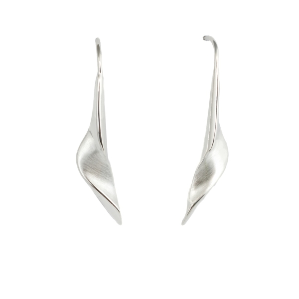 Silver Twist Link Hookwire Earrings