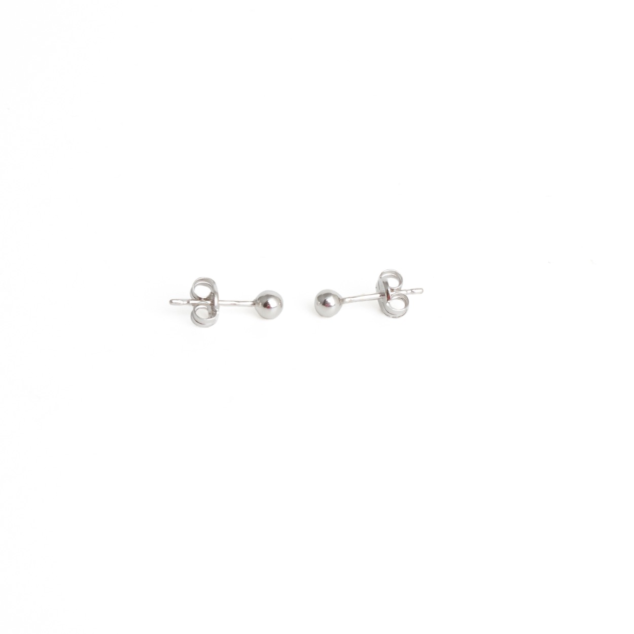 9ct White Gold 3mm Ball Stud Earrings - FJ Zelley