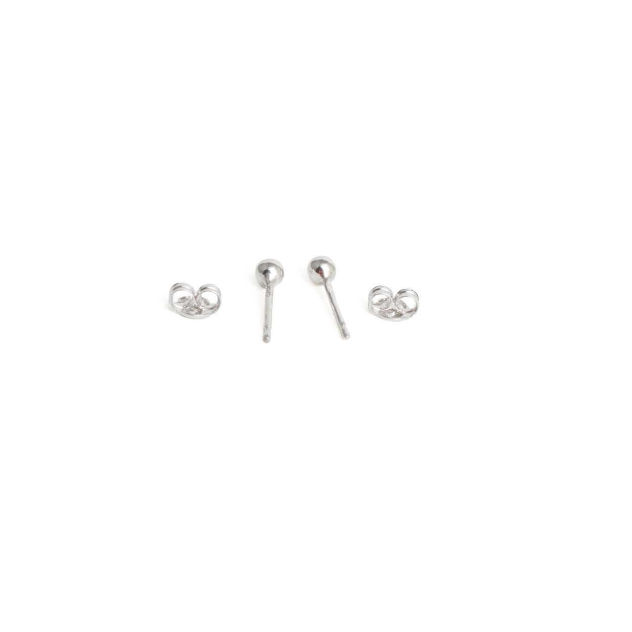 9ct White Gold 3mm Ball Stud Earrings - FJ Zelley