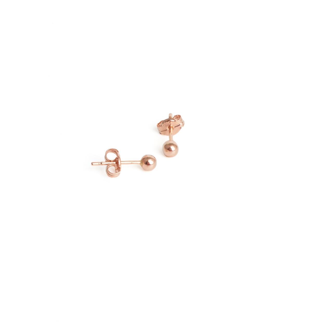 9ct Rose Gold 3mm Ball Stud Earrings - FJ Zelley