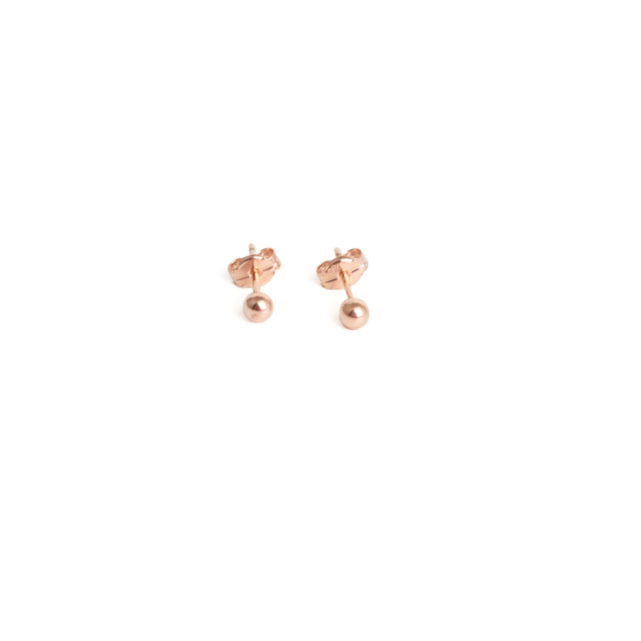 9ct Rose Gold 3mm Ball Stud Earrings - FJ Zelley