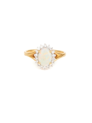 18ct Yellow Gold Opal Cluster Ring