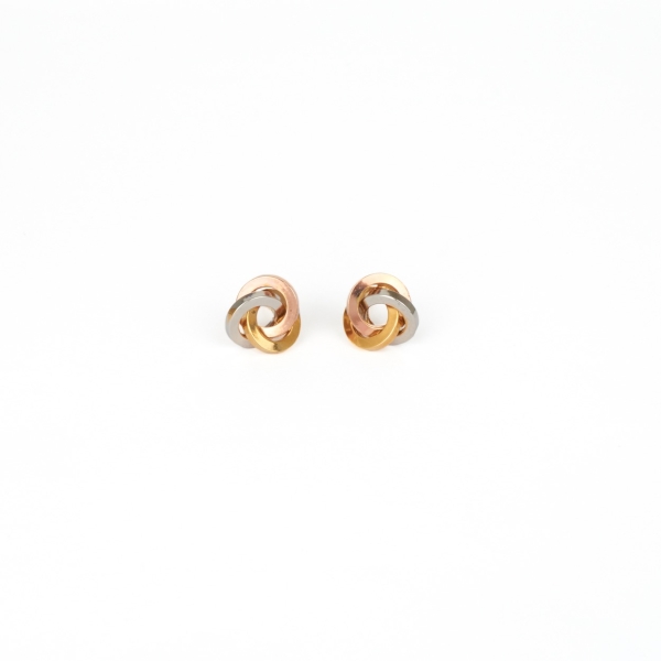 9ct Tri Colour Gold Knot Earrings