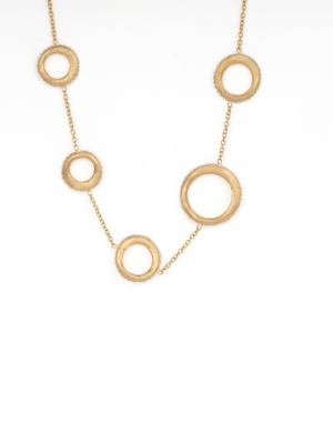 9ct Yellow Gold 5 Circle Necklace