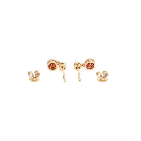 9ct Yellow Gold Garnet Drop Earrings - Image 2