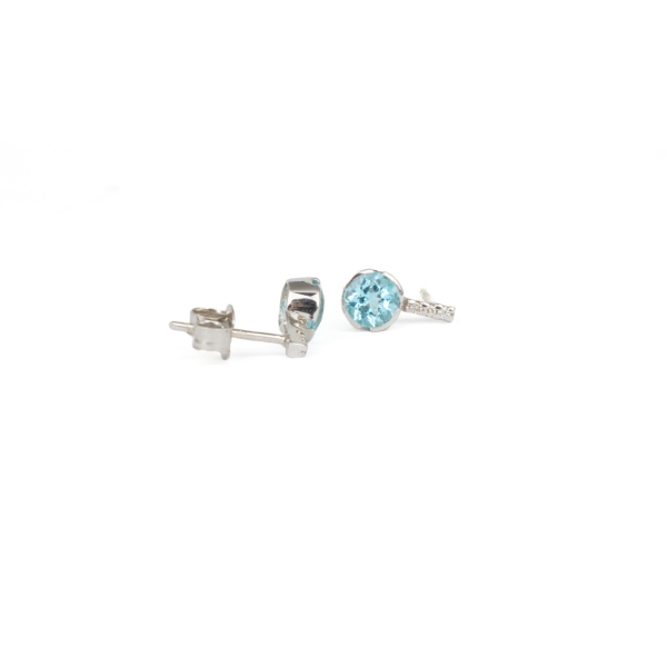 9ct White Gold Topaz & Diamond Earrings