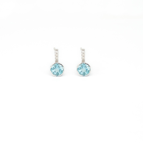 9ct White Gold Topaz & Diamond Earrings