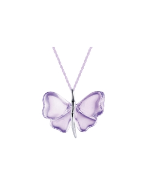 Lalique Papillion Butterfly Lilac Pendant
