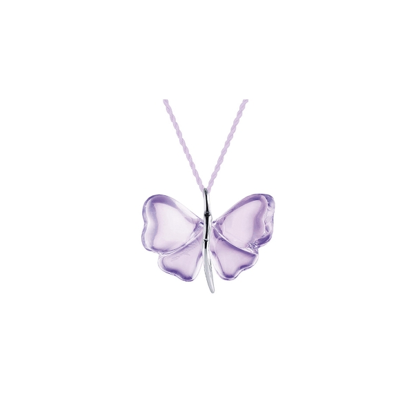 Lalique Papillion Butterfly Lilac Pendant