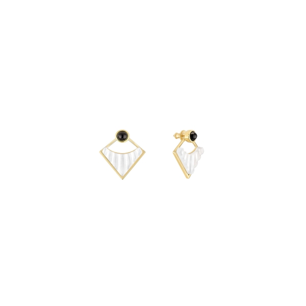 Lalique Clear & Black Resin Earrings