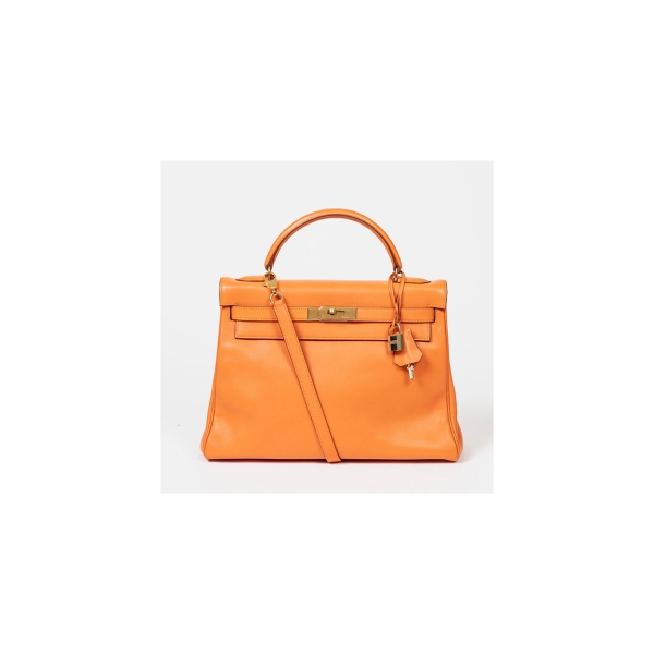 Pre Owned H Orange Gulliver Hermès Kelly Hnadbag