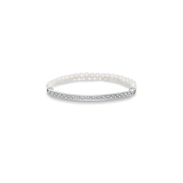 Thomas Sabo Love Bridge Patterned Pearl Bracelet