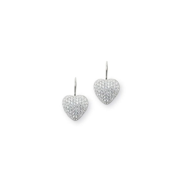 Thomas Sabo White Zirconia Pave Heart Earrings