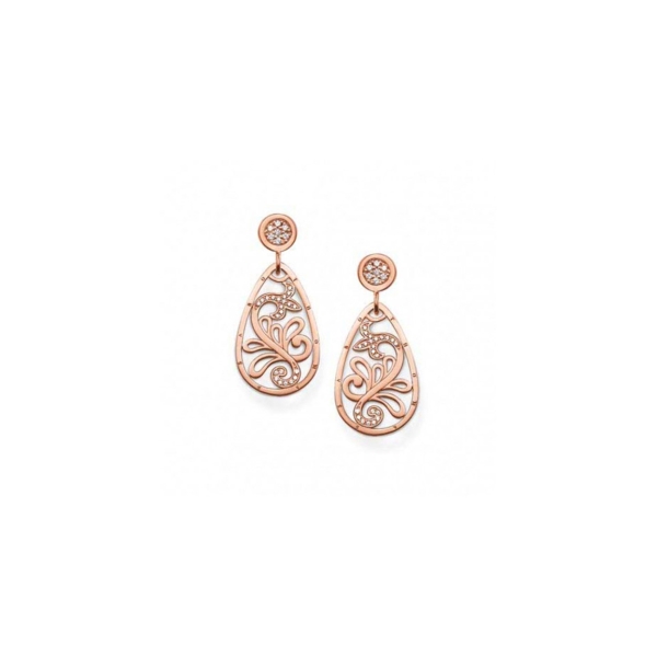 Thomas Sabo Silver Rose Gold Plated Drop Earrings