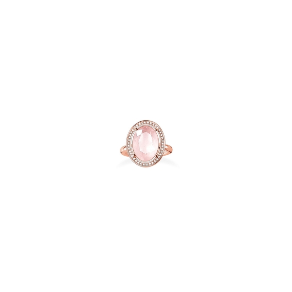 Thomas Sabo Oval Rose Quartz / CZ Ring